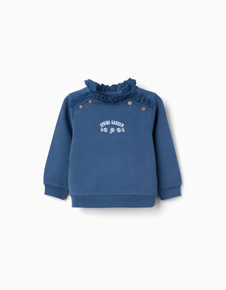 Fille-Sweat en coton avec broderie spring garden