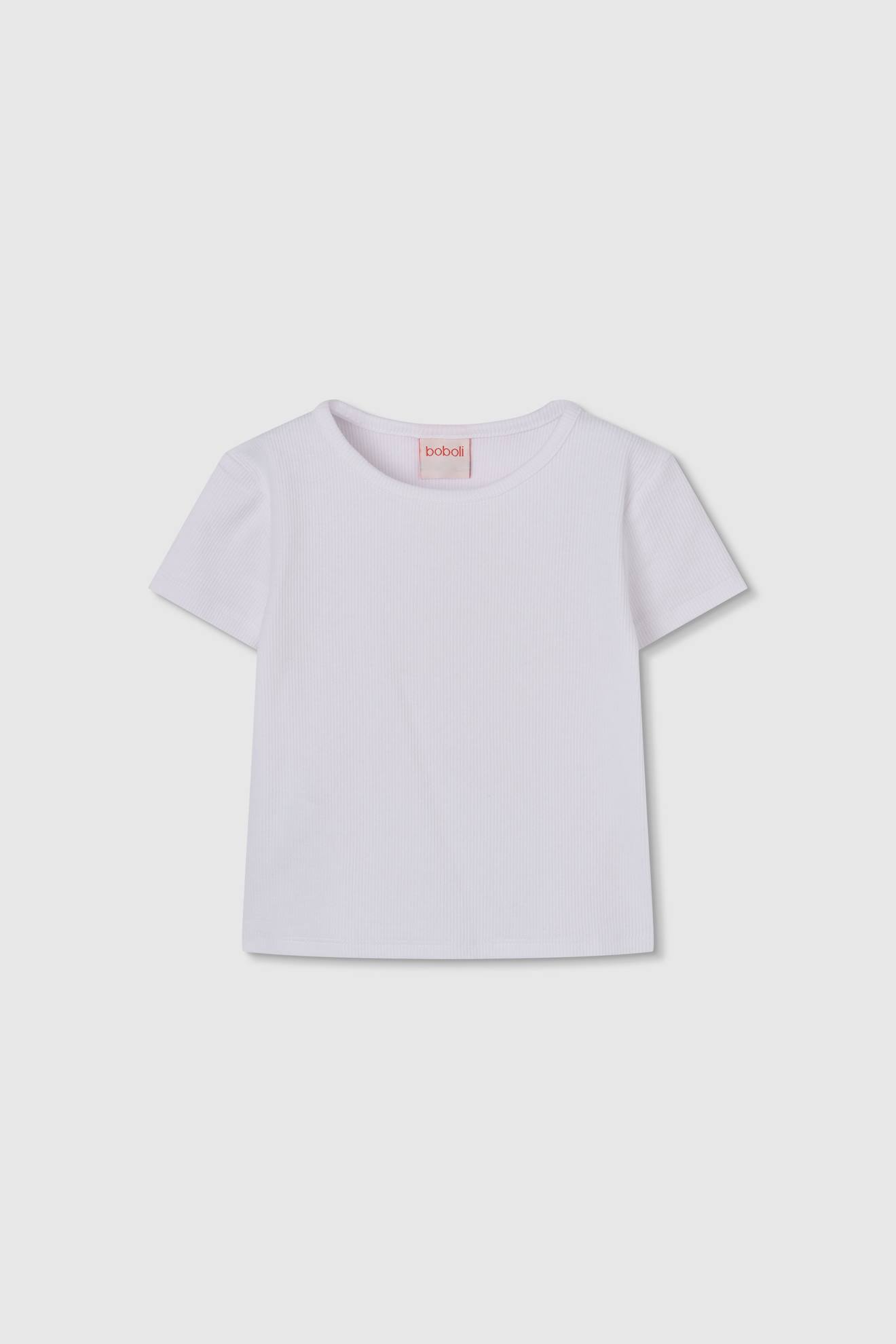 T-shirt Fille En Coton Blanc T-shirt Fille En Coton Blanc