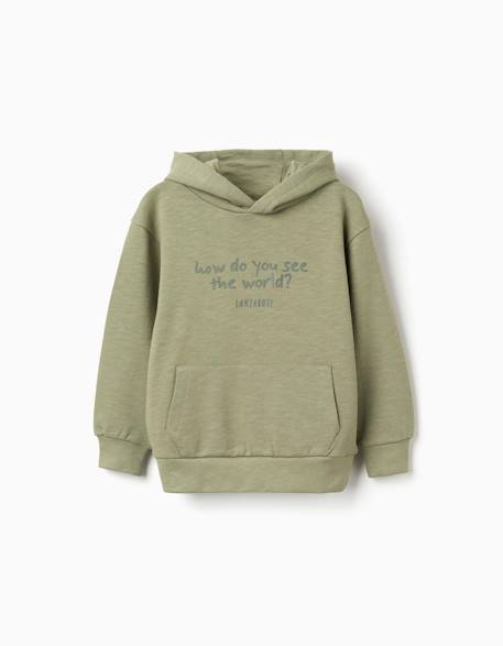Garçon-Sweat en coton à capuche et imprimé lanzarote