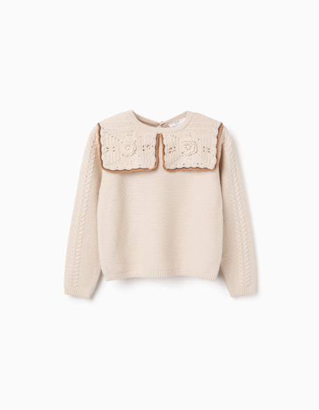 Pull en maille avec col maxi en crochet b&s  - vertbaudet enfant