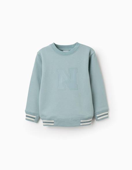 Sweat en coton avec n en relief  - vertbaudet enfant