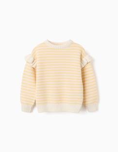 Pull en maille à rayures et volants  - vertbaudet enfant