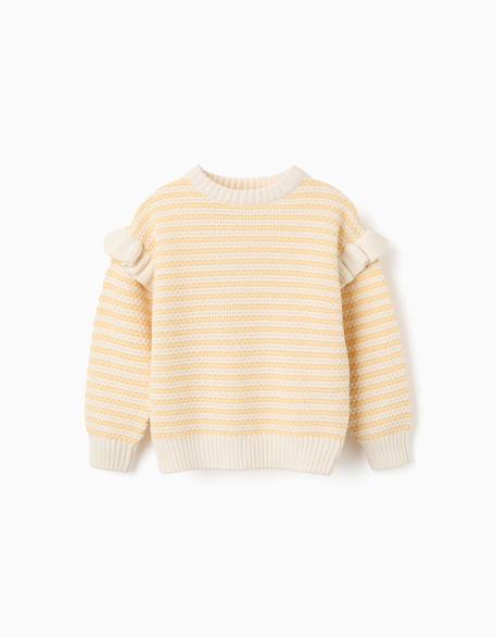 Pull en maille à rayures et volants  - vertbaudet enfant