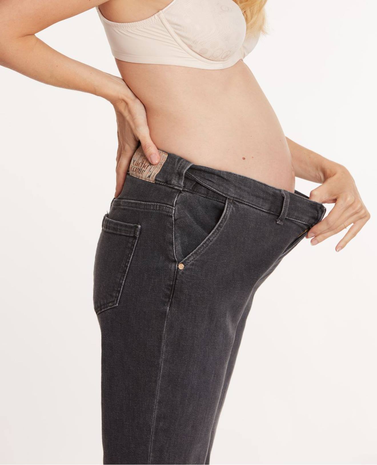 Jean De Grossesse Mom Fit Carrie Gris Gris