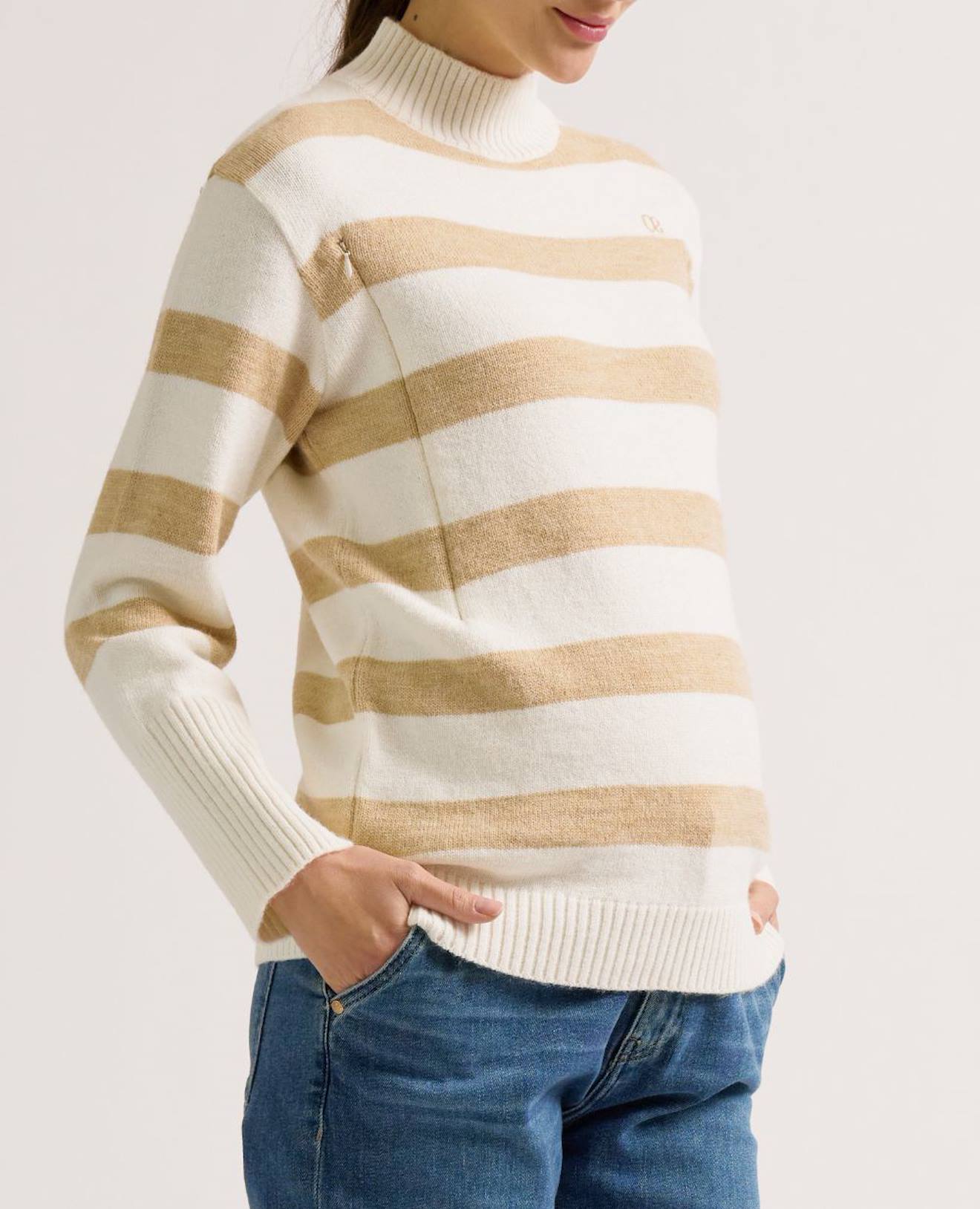 Pull De Grossesse Et Allaitement Cabourg Ivoire (Cache Coeur) - Image 1