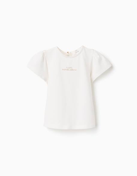Bébé-T-shirt en coton avec imprimé fleurs d'amour