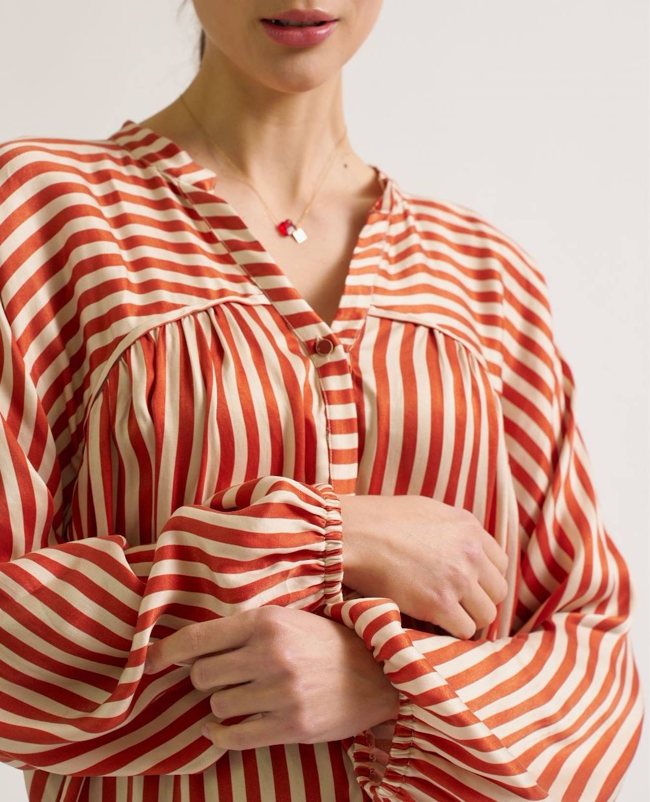 Blouse de grossesse et allaitement madeleine cuivre