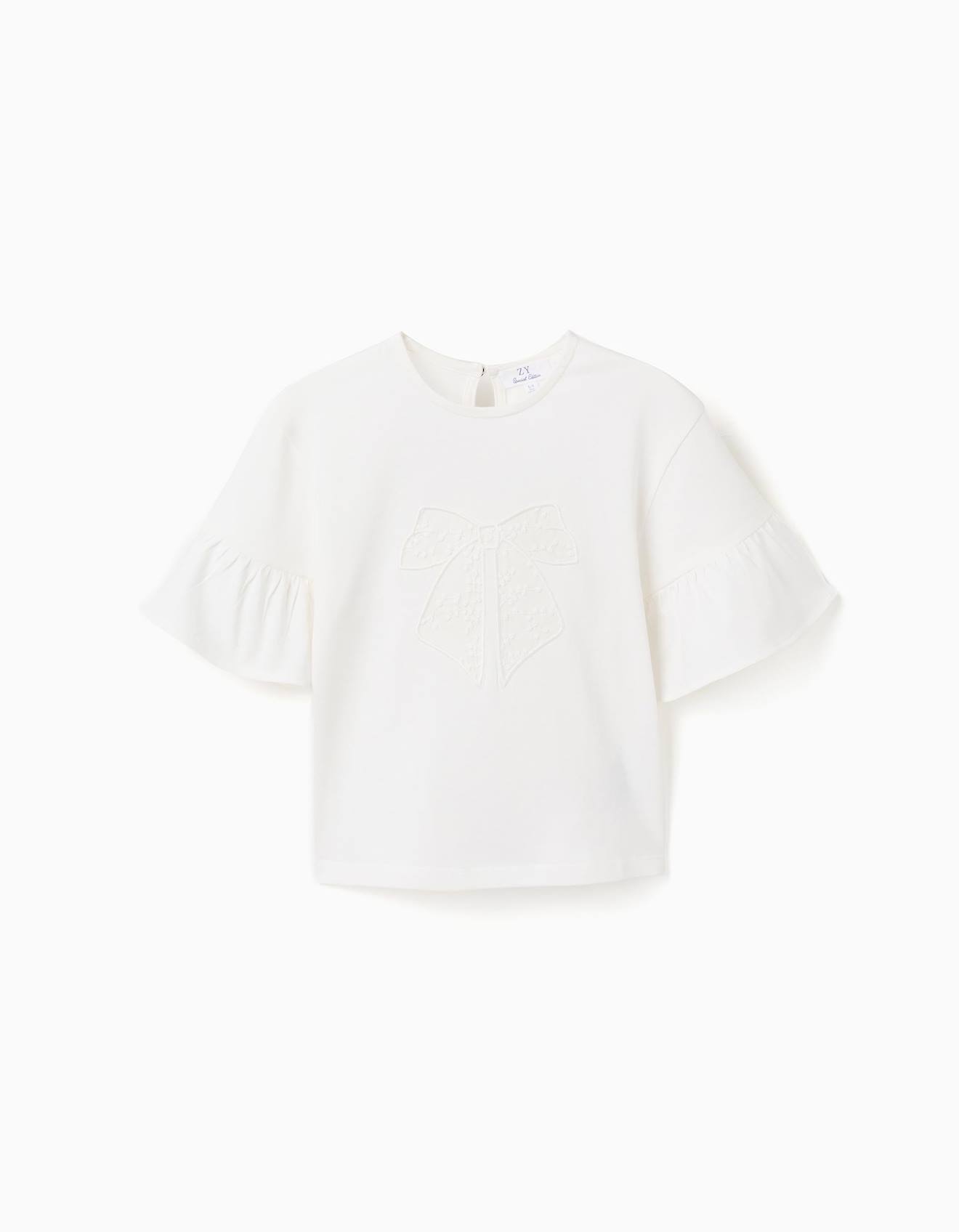 T-shirt En Coton Volants Et Nud Brod Blanc 19 €
