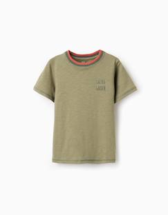 Garçon-T-shirt, polo, sous-pull-T-shirt en coton avec broderie cactus garden