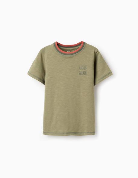 T-shirt en coton avec broderie cactus garden  - vertbaudet enfant