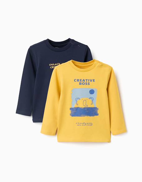 Bébé-Lot de 2 t-shirts à manches longues avec imprimés