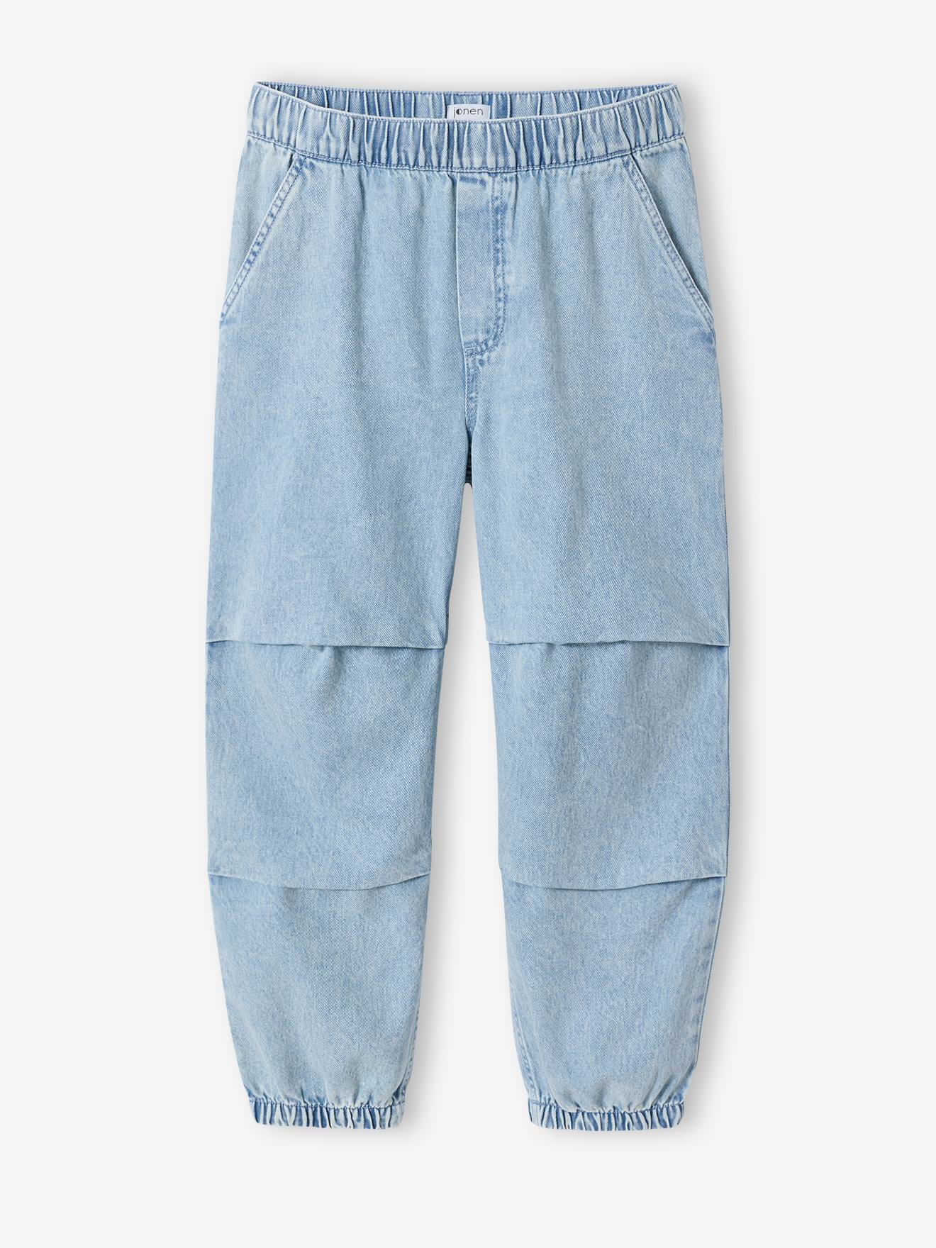 Pantalon parachute denim denim bleached
