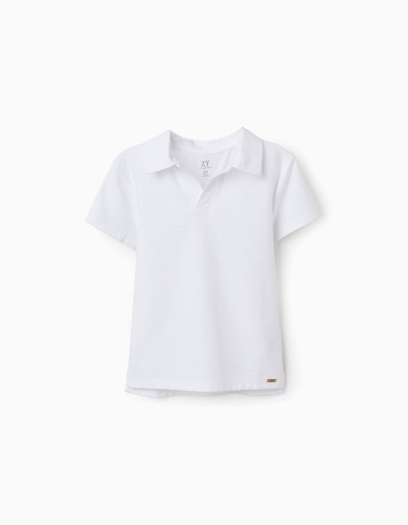 Polo En Coton Jacquard Blanc 15 €