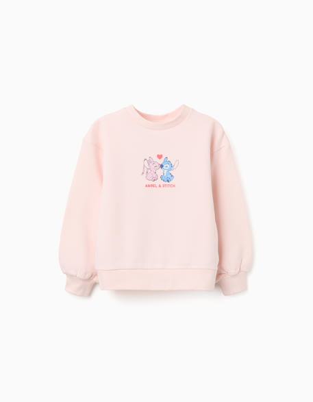 Sweat en coton peigné à imprimés stitch et angel  - vertbaudet enfant