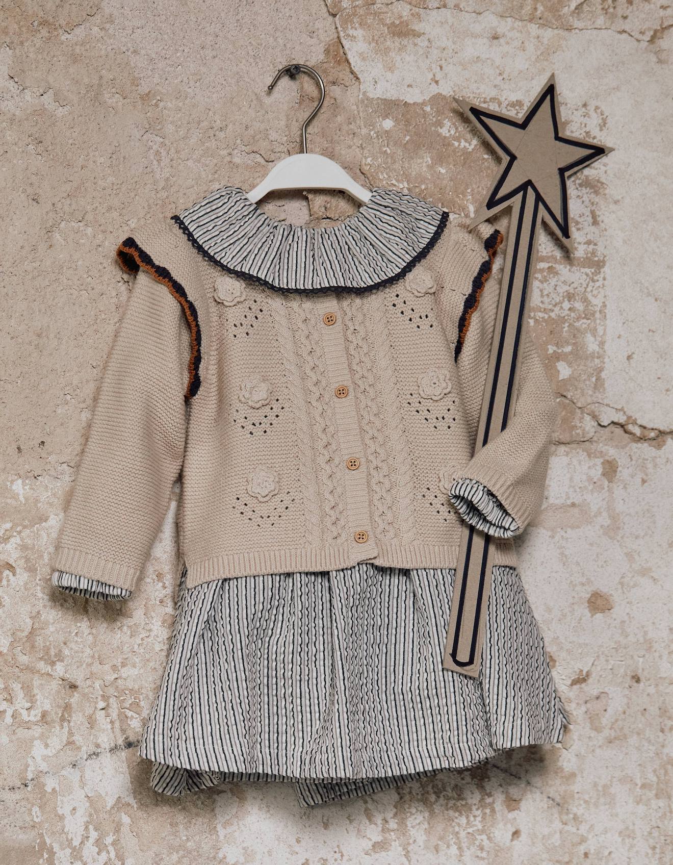 Gilet En Maille Avec Crochet Et Volants Bs Beige Clair 26$