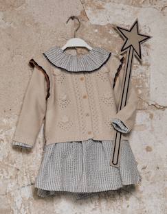 Gilet en maille avec crochet et volants b&s  - vertbaudet enfant