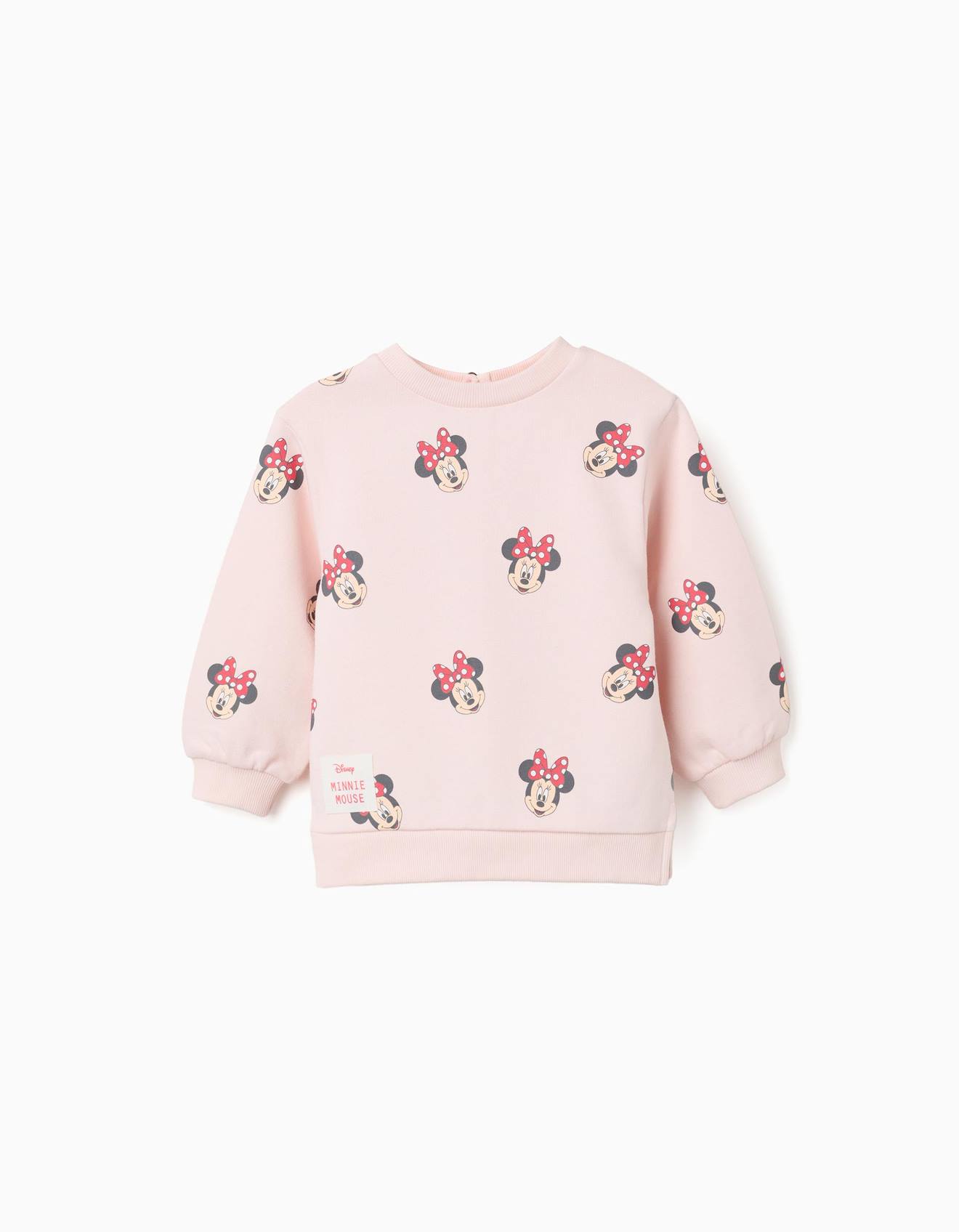Sweat En Coton Peign Avec Motif Minnie Rose Clair 17 €