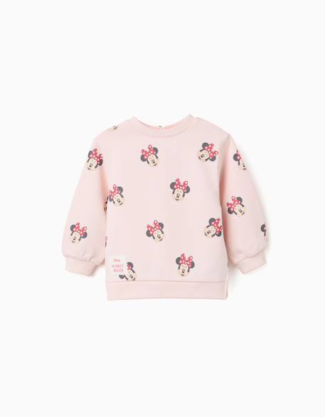 Bébé-Pull, gilet, sweat-Sweat en coton peigné avec motif minnie