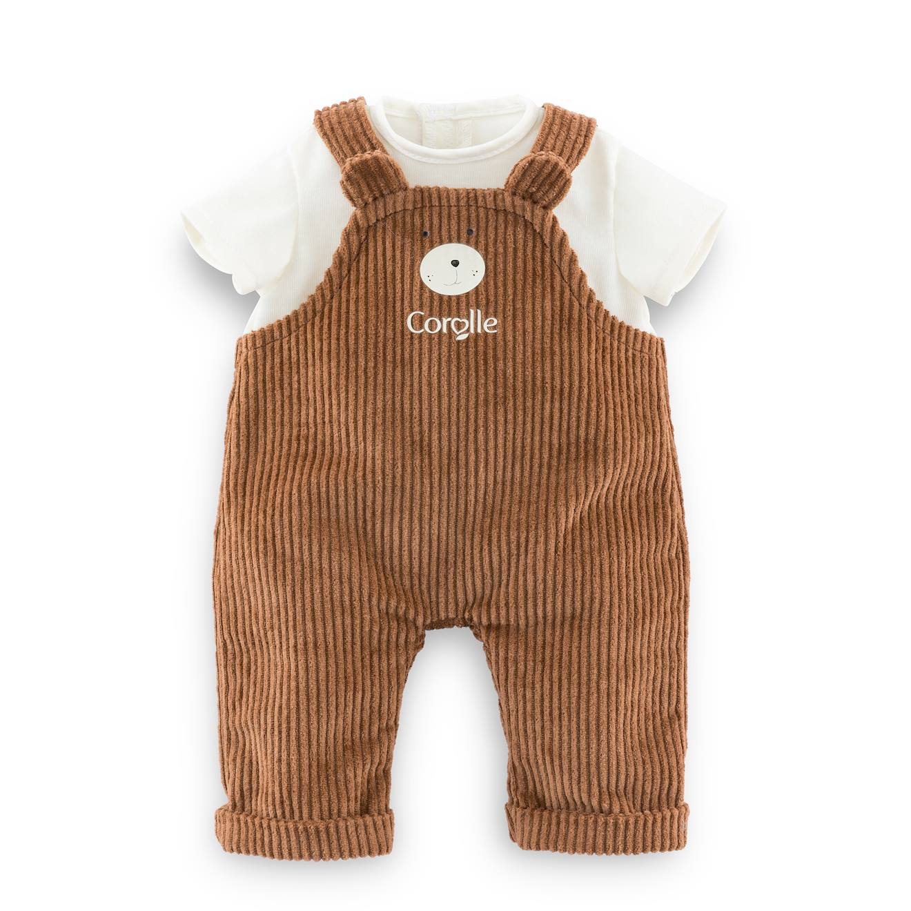 T-shirt & Salopette Ours petit Explorateur Pour Poupon 30 Cm Marron