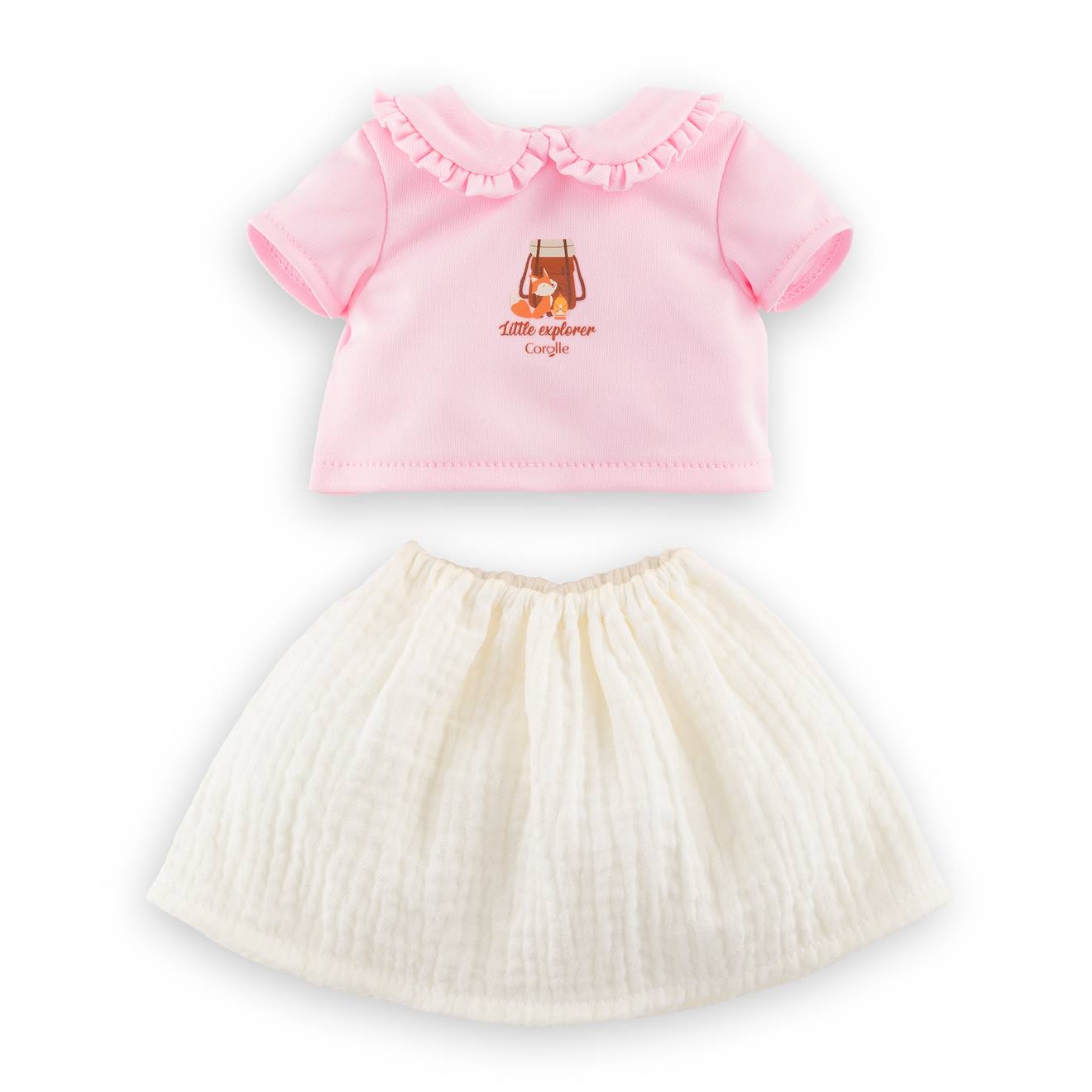 T-shirt & Jupe petit Explorateur Pour Poupon 30 Cm Rose