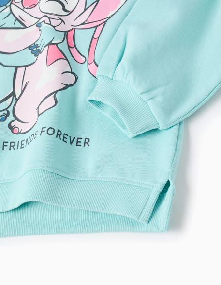 Sweat en coton à capuche et imprimé stitch Bleu clair 4 - vertbaudet enfant 