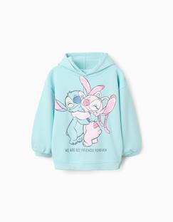 -Sweat en coton à capuche et imprimé stitch
