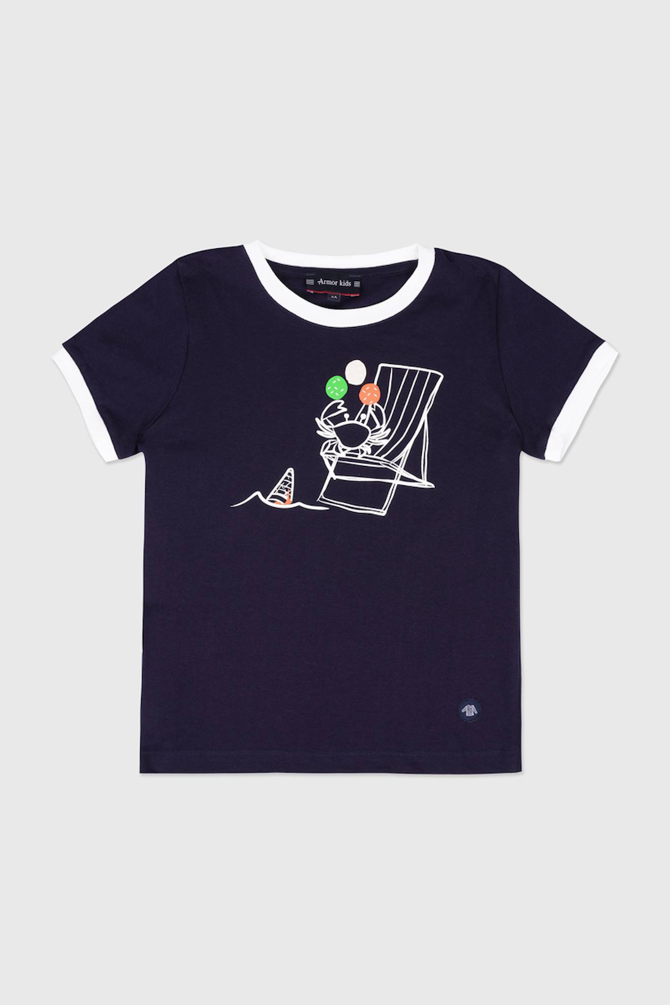 T-shirt En Coton Lger Langoustine Enfant - Srigraphie F Marine Dee 22 €