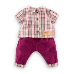 -Chemise à carreaux & pantalon "petit explorateur" pour poupon 30 cm