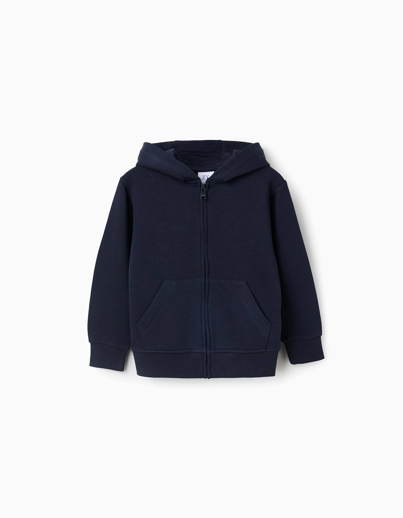Sweat Zippé Avec Capuche Et Poches Bleu Foncé Sweat Zippé Avec Capuche Et Poches Bleu Foncé
