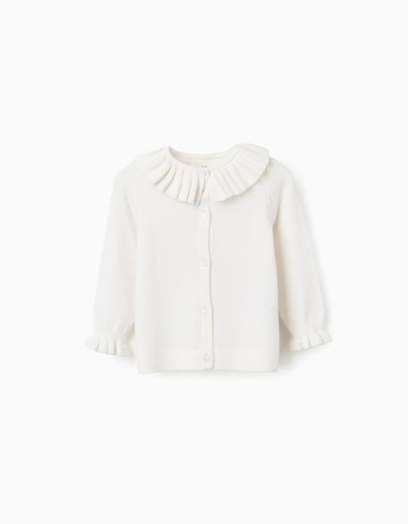 Bébé-Pull, gilet, sweat-Cardigan en maille avec col et poignets à volants