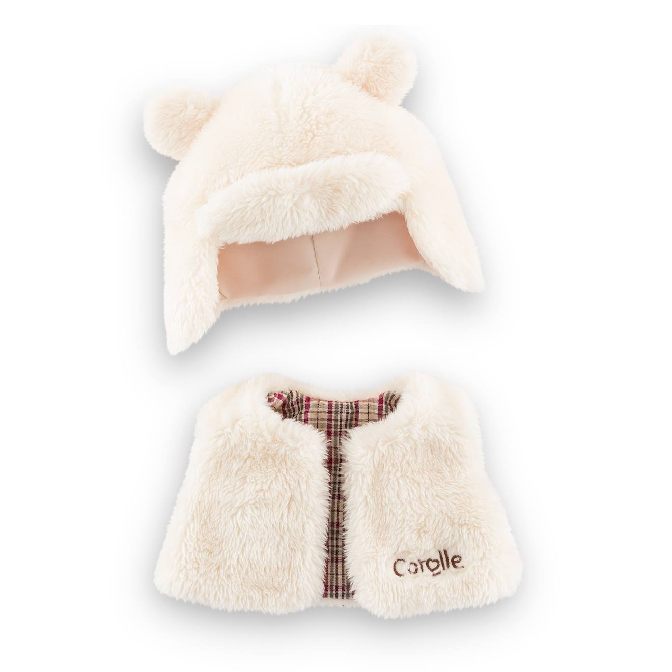 Ensemble Hiver petit Explorateur Pour Poupon 30 Cm Ecru