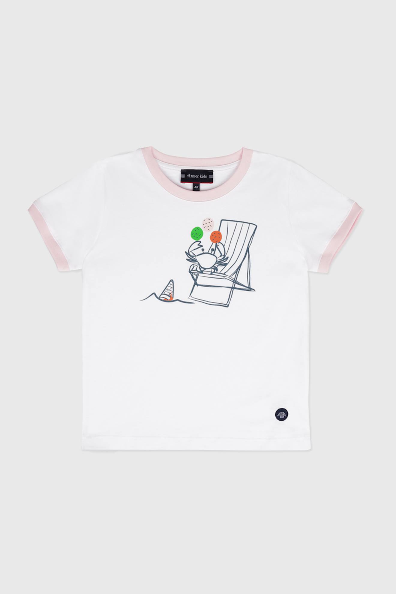 T-shirt En Coton Lger Langoustine Enfant - Srigraphie F Blanc 22 €