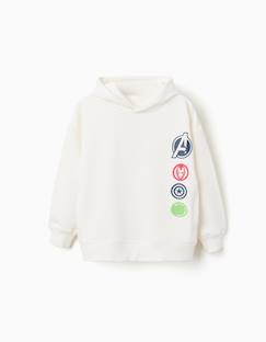 -Sweat en coton peigné à capuche et imprimés avengers