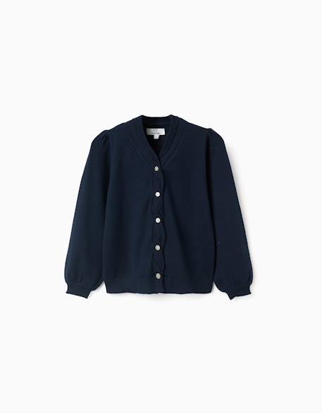 Fille-Cardigan en maille avec détails tressés