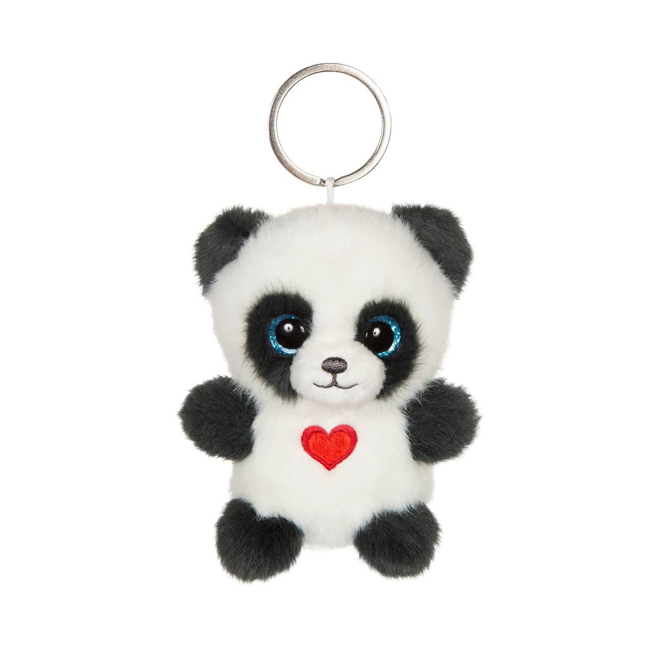 Porte-clés Peluche Panda Doux Pour Enfant 8cm Gris