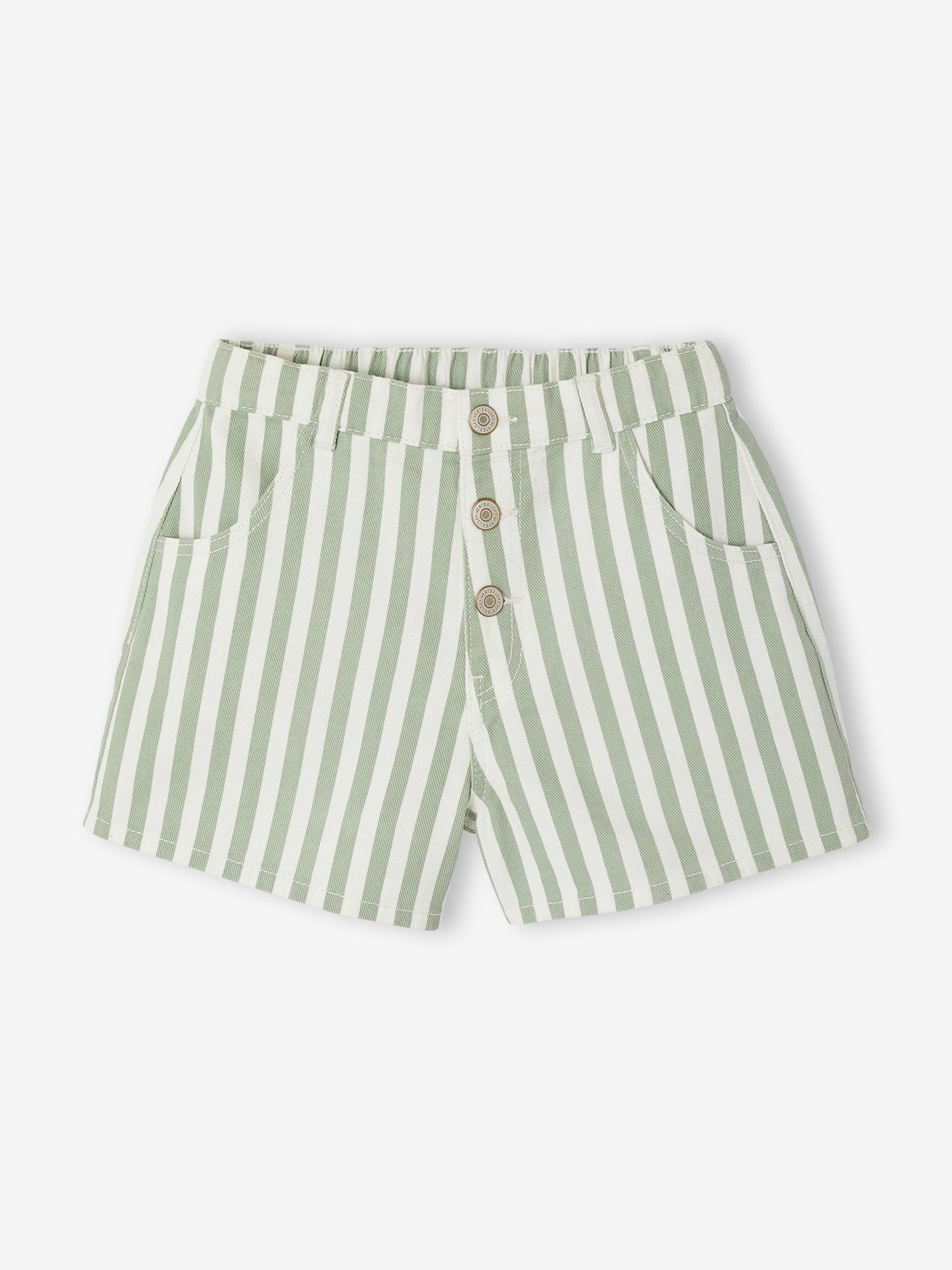 Short twill fille vert sauge