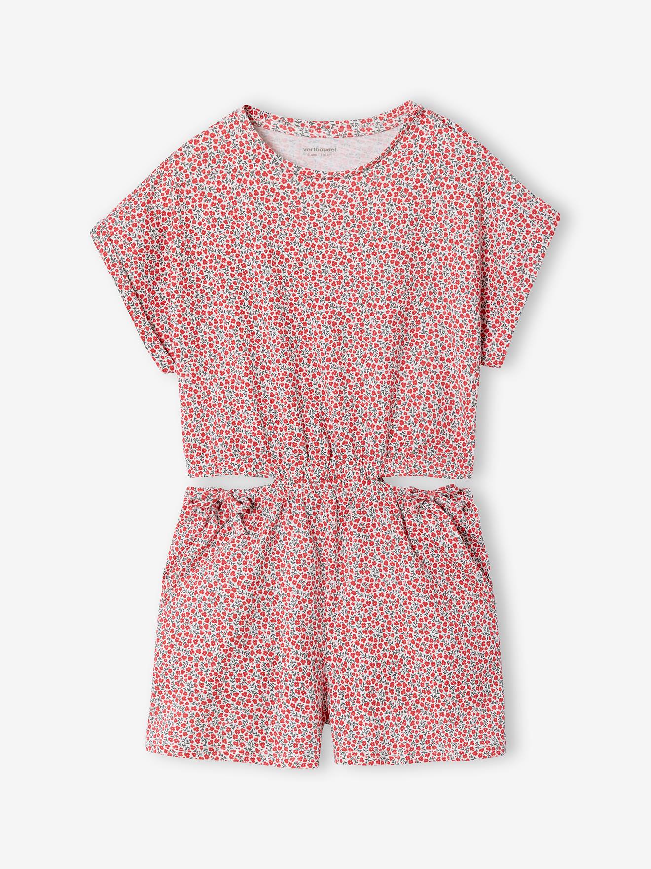 Combi short fille jersey écru