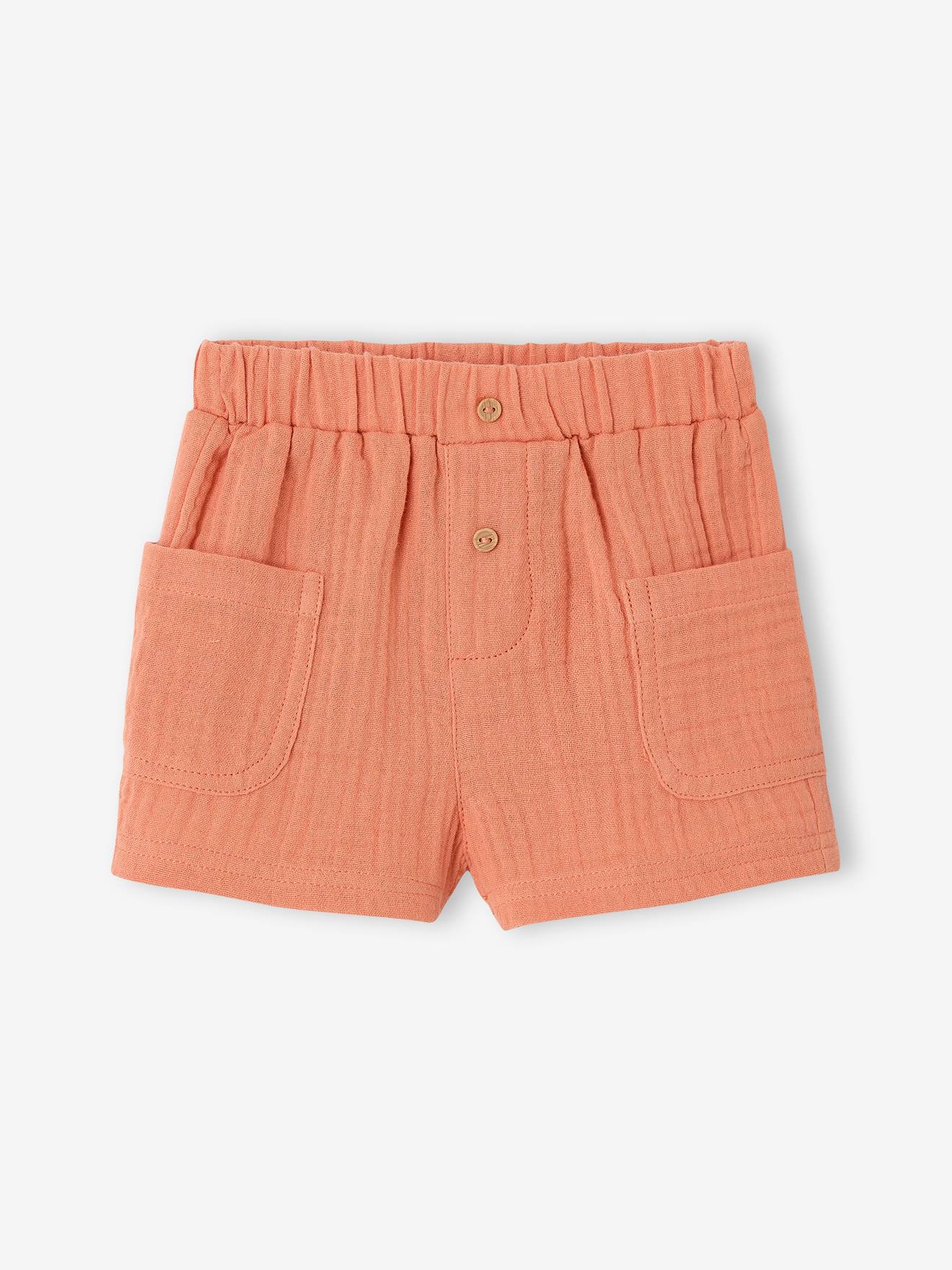 Short bébé gaze coton orange