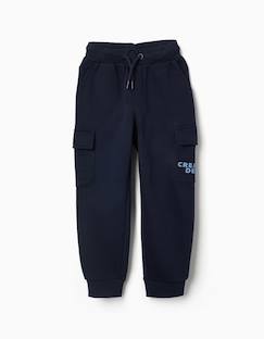 Pantalon de jogging cargo en coton peigné à imprimé no rules  - vertbaudet enfant