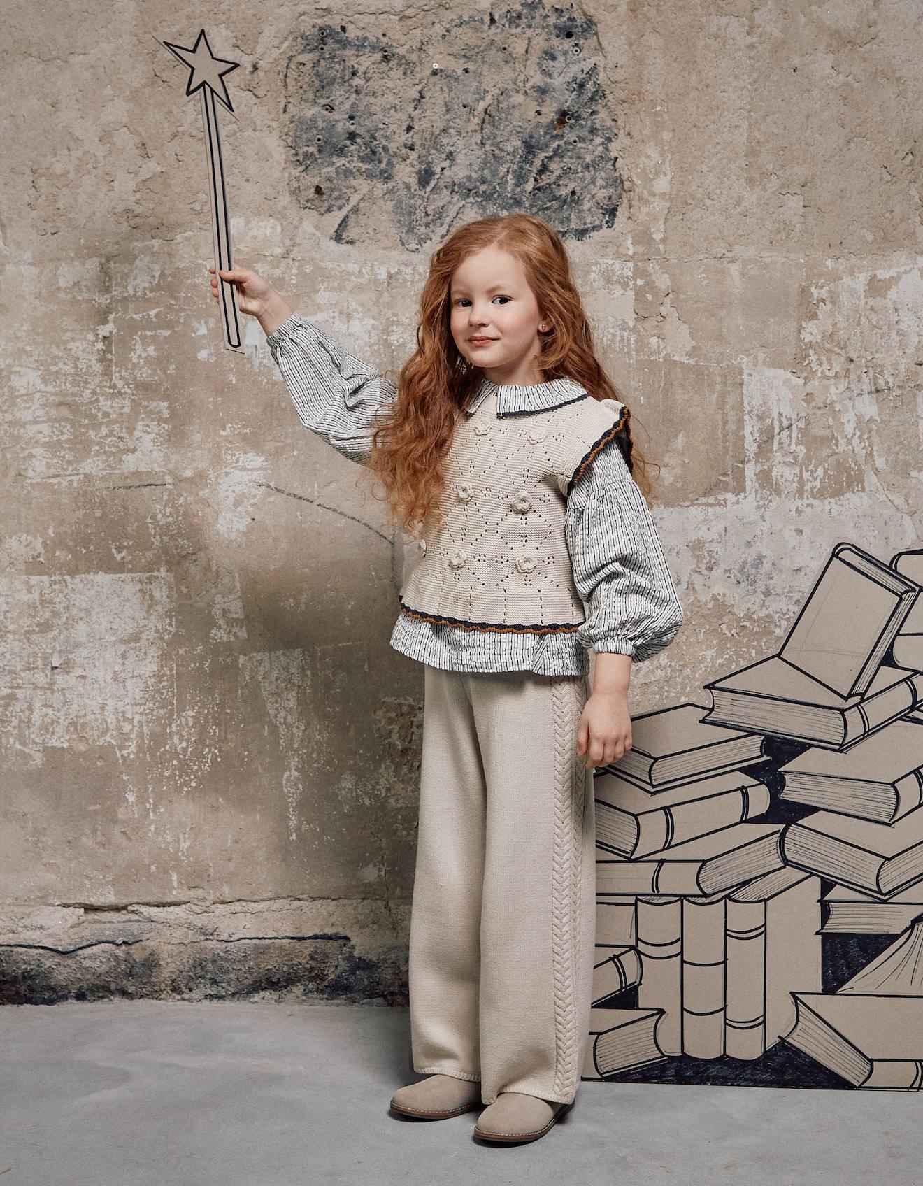 Pantalon Jambe Large En Maille Bs Beige Clair 18 €