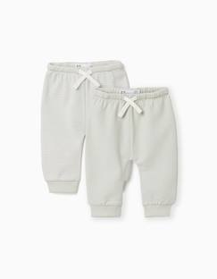 Bébé-Pantalon, jean-Lot de 2 pantalons en coton unis/rayés