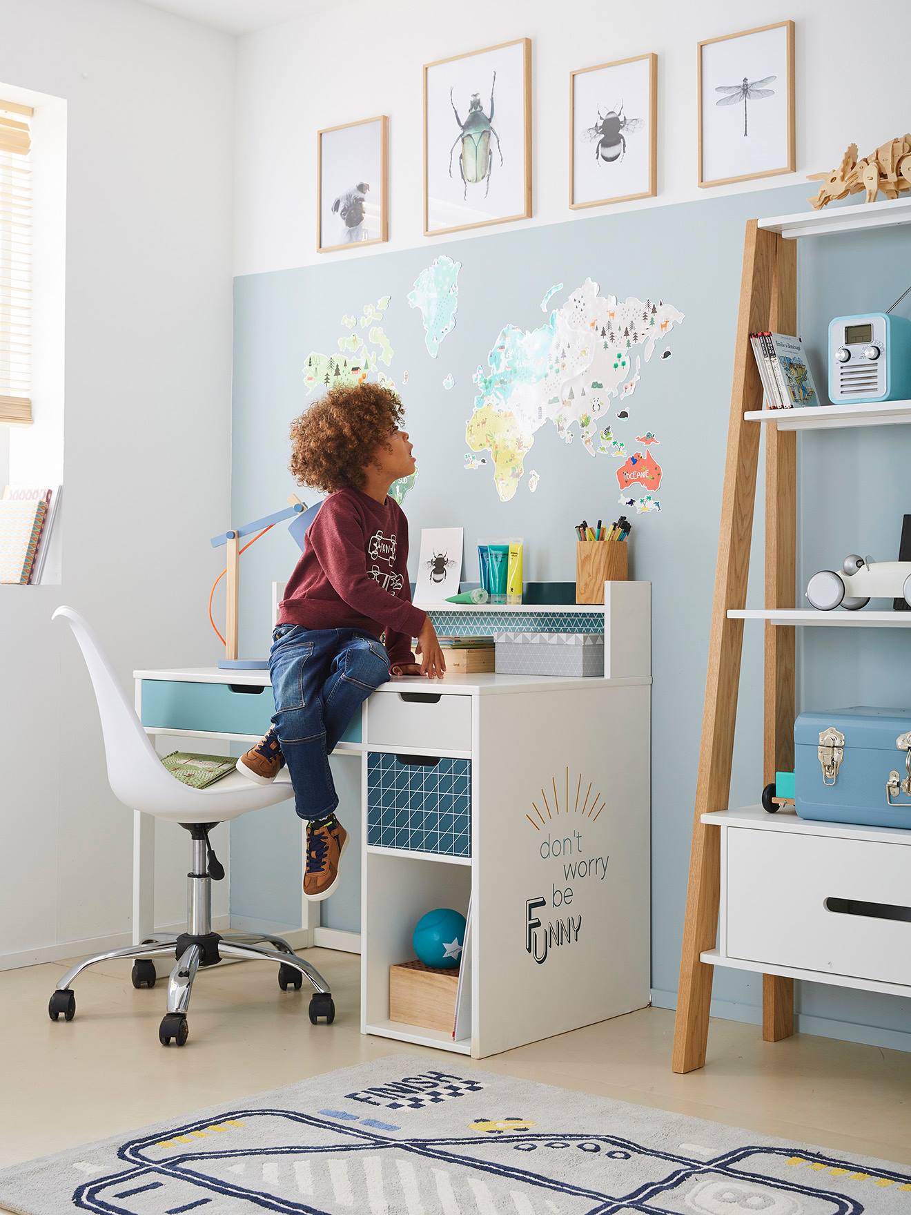 Bureau enfant LIGNE FUNNY bleu