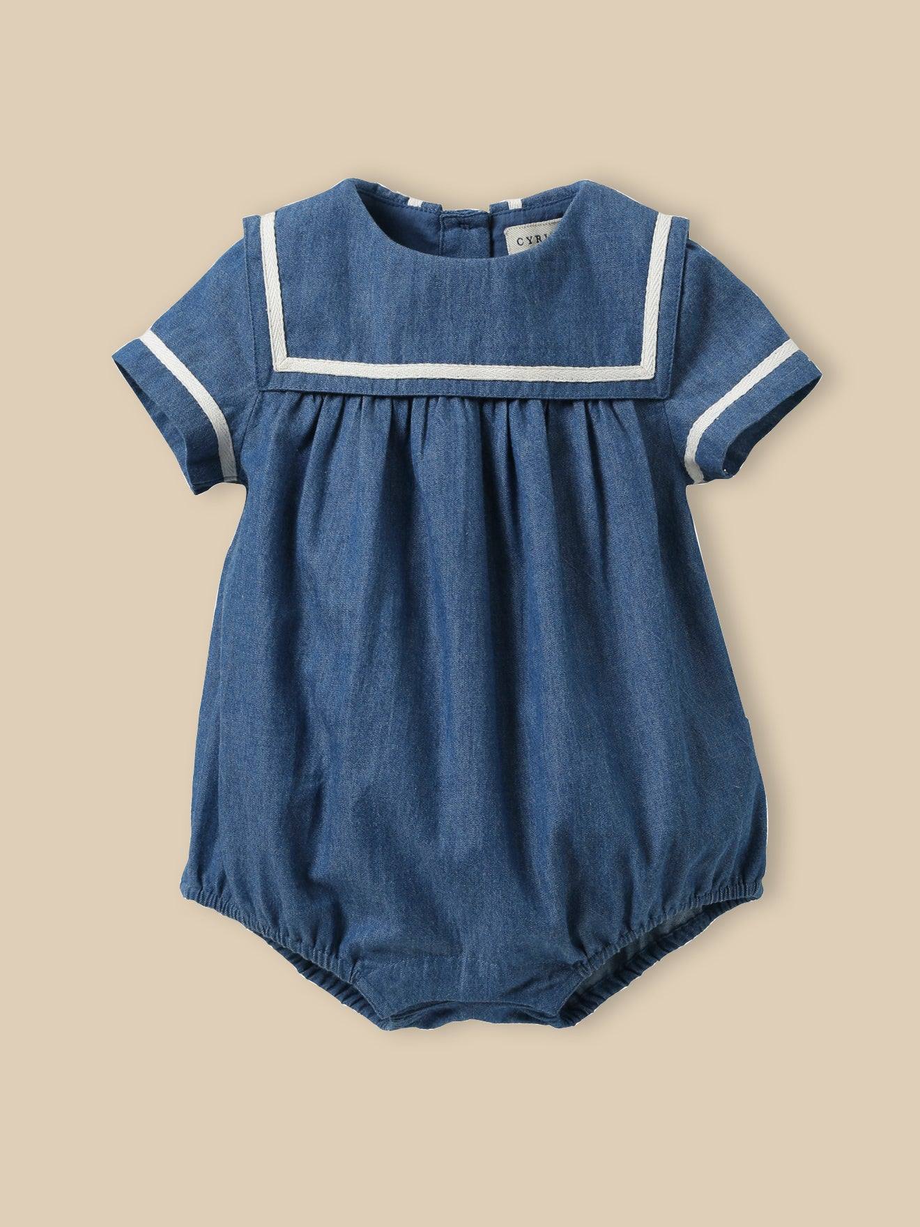 Barboteuse Marin Bébé Denim Bleu