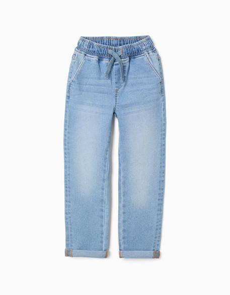 Pantalon en jean slim avec cordon de serrage  - vertbaudet enfant