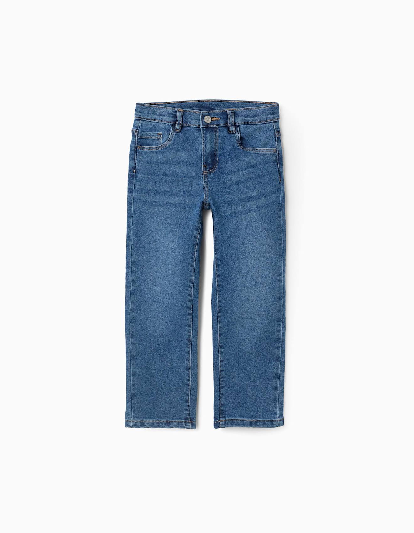 Pantalon en jean à coupe droite bleu