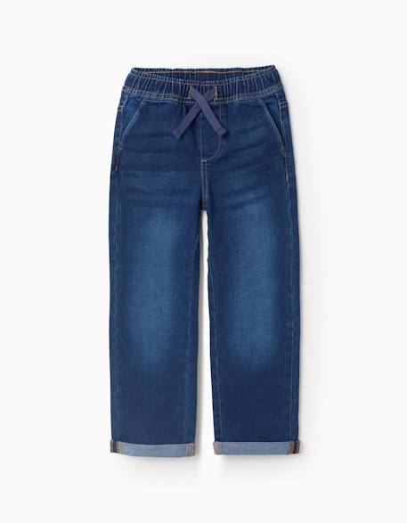 Pantalon en jean slim avec cordon de serrage  - vertbaudet enfant