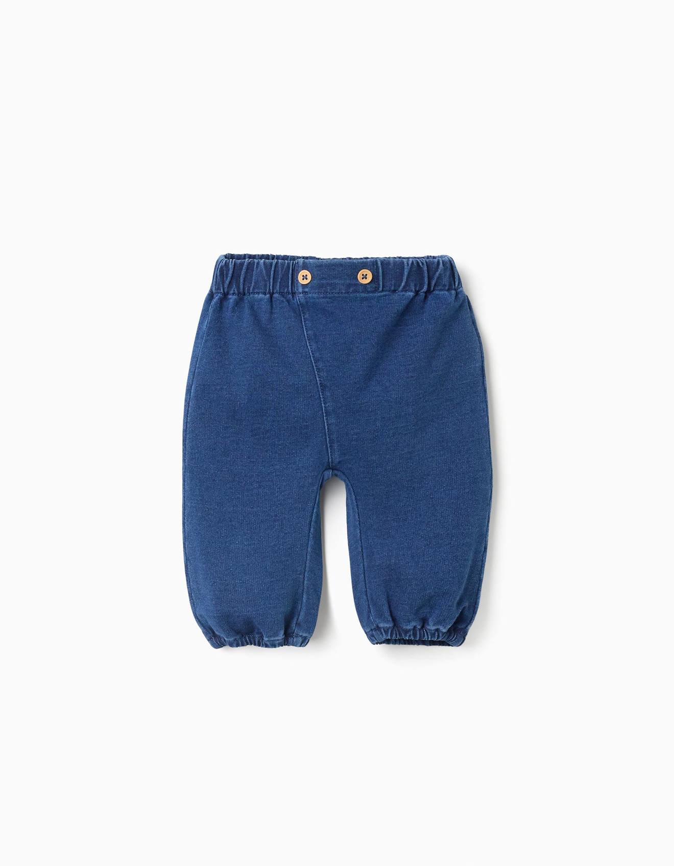 Pantalon En Jean Avec Boutons Dcoratifs Bleu Clair 12$