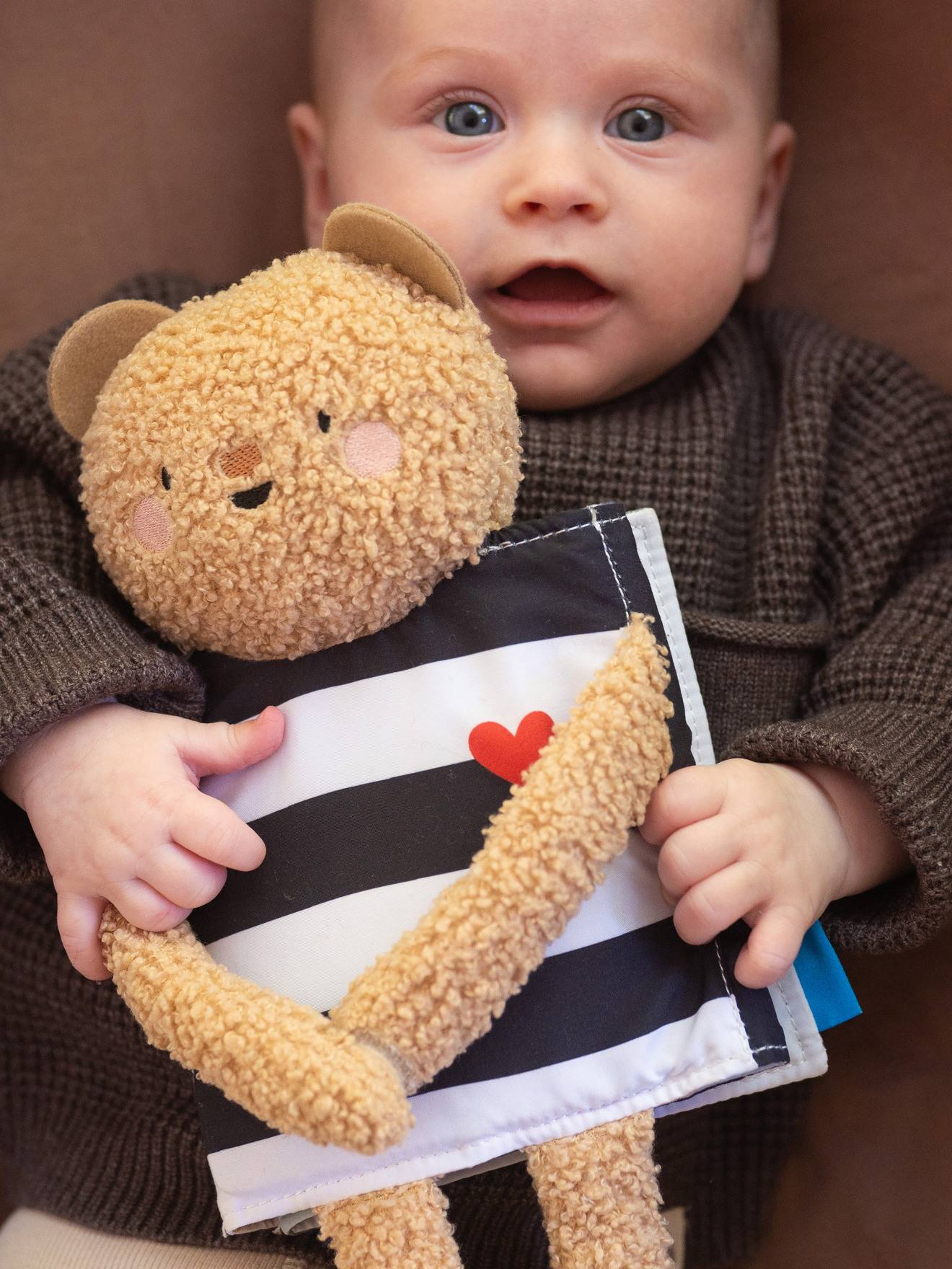 Livre ourson câlin double face multicolore