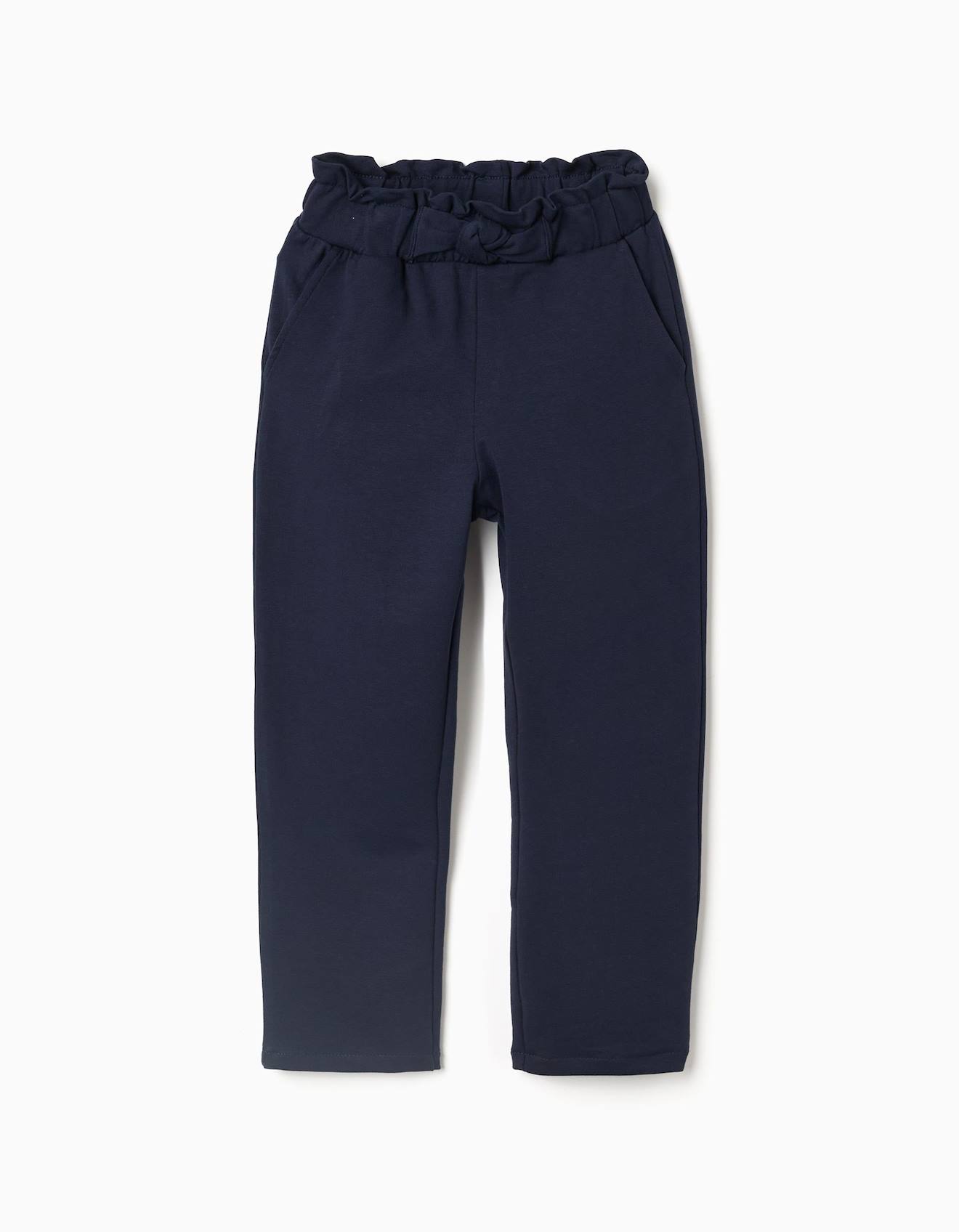 Pantalon Coupe Droite Avec Nud Dcoratif Bleu Fonc 16 €