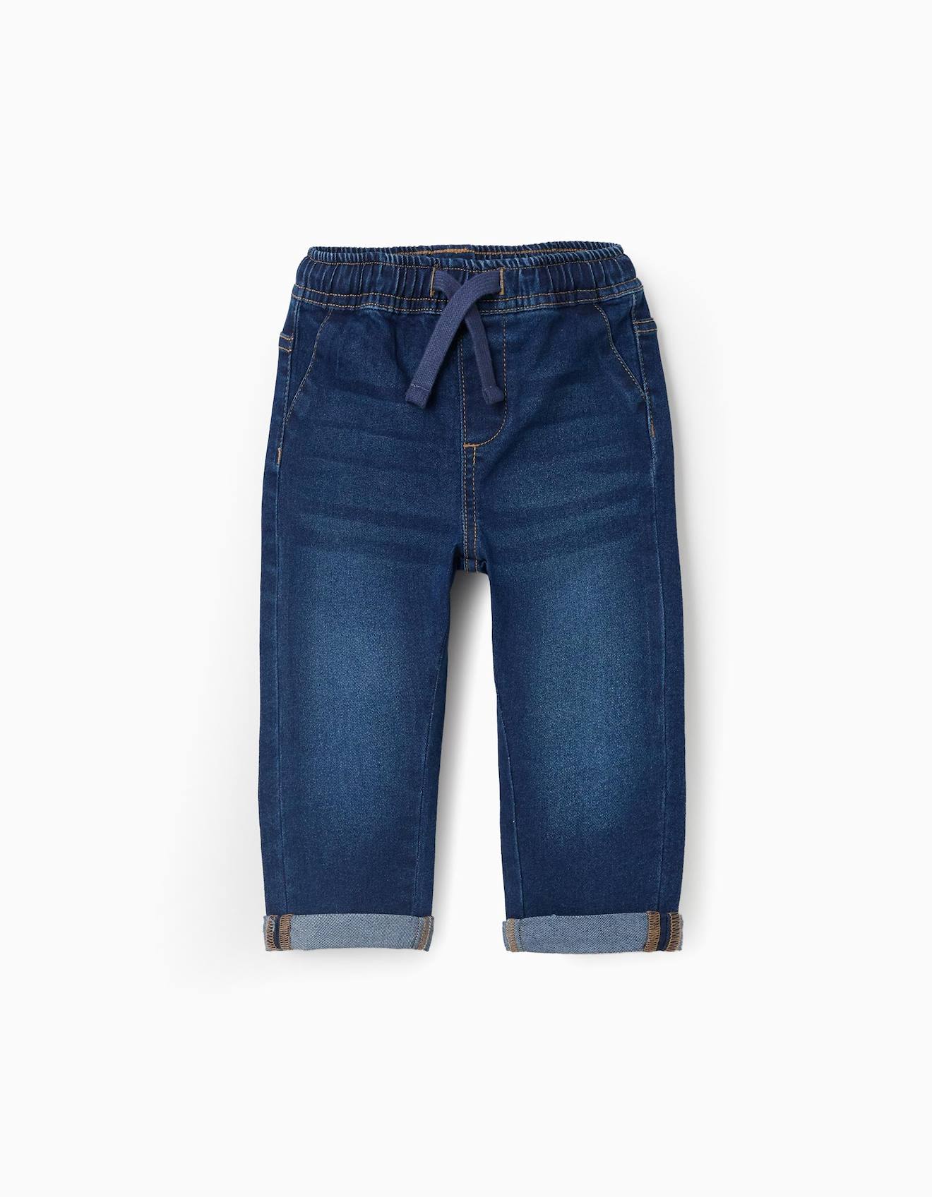 Pantalon En Jean Slim À Cordon Bleu Foncé